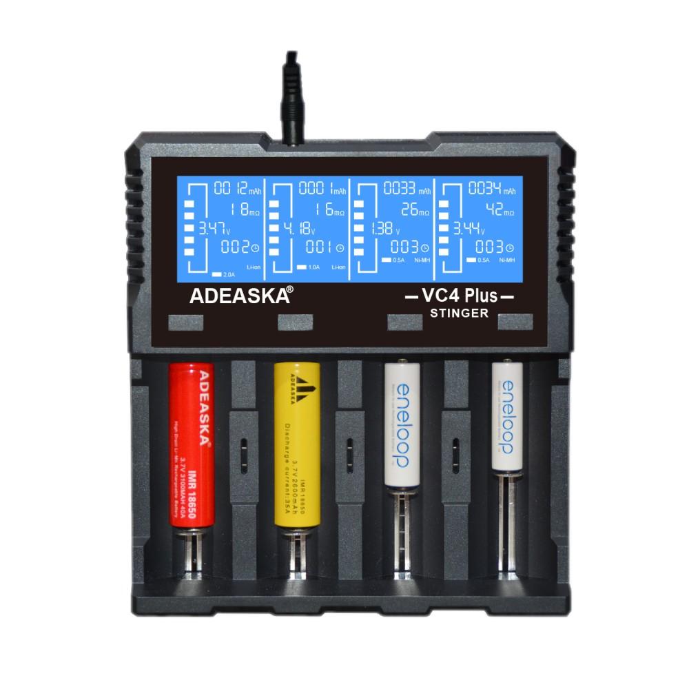 

ADEASKA VC4 PLUS Intelligent LCD Дисплей USB Батарея Зарядное устройство для IMR / Li-ion Ni-MH / Ni-Cd / LiFePO4 Батаре