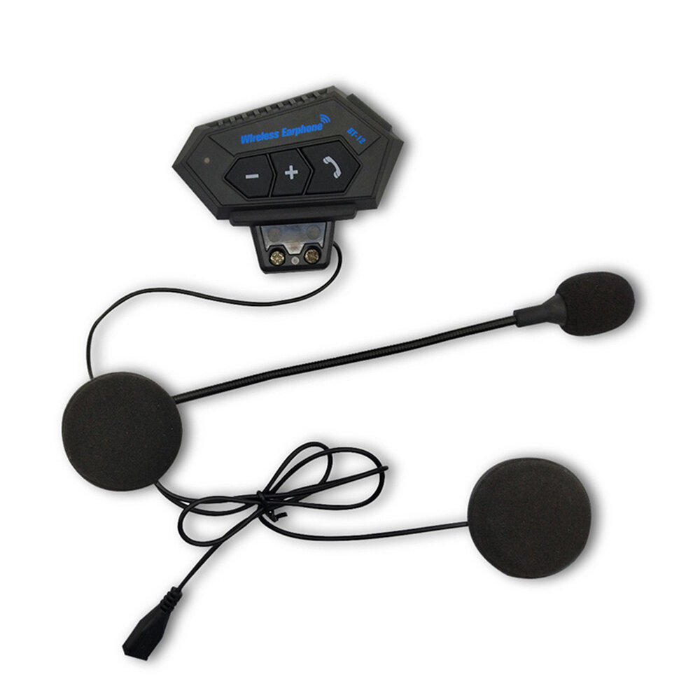 Alician BT-12 Wireless Earphone Motorcycle Helmet Headset Speaker Hands-Free Call Bluetooth 4.1 Headphones for Motor Bicycle 