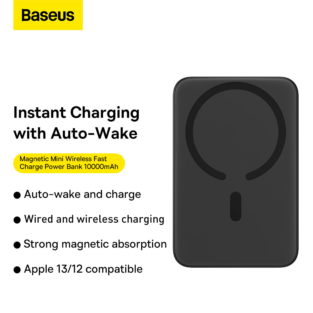 Baseus 20W 10000mAh Magnetic Mini Wireless Fast Charge Power Bank for iPhone 13 Pro Max for Samsung Galaxy Note S21 ultr