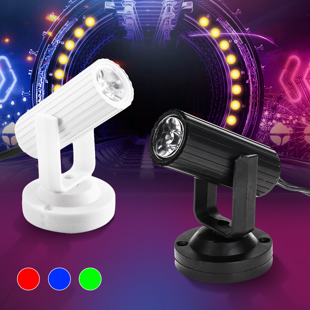 AC110-220V 1W Mini Colorful LED Stage Light Disco Party Spotlight KTV Lamp Decor