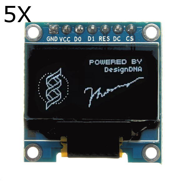 5 stuks 7-pins 0.96 inch IIC / SPI seri?le 128x64 witte OLED-displaymodule