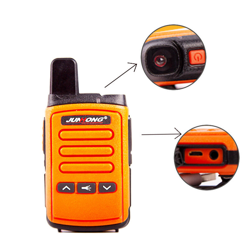

JUNHONG T1 Walkie Talkie 5W Powerful Mini Radio USB Transceiver 400-470MHz Two Way Radio Outdoor Camping Travel