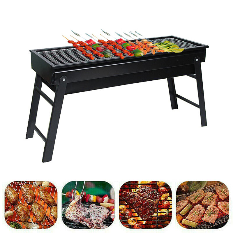 Folding BBQ Grill Charcoal Grill Stove Camping Picnic Cooking Barbecue Grills Patio