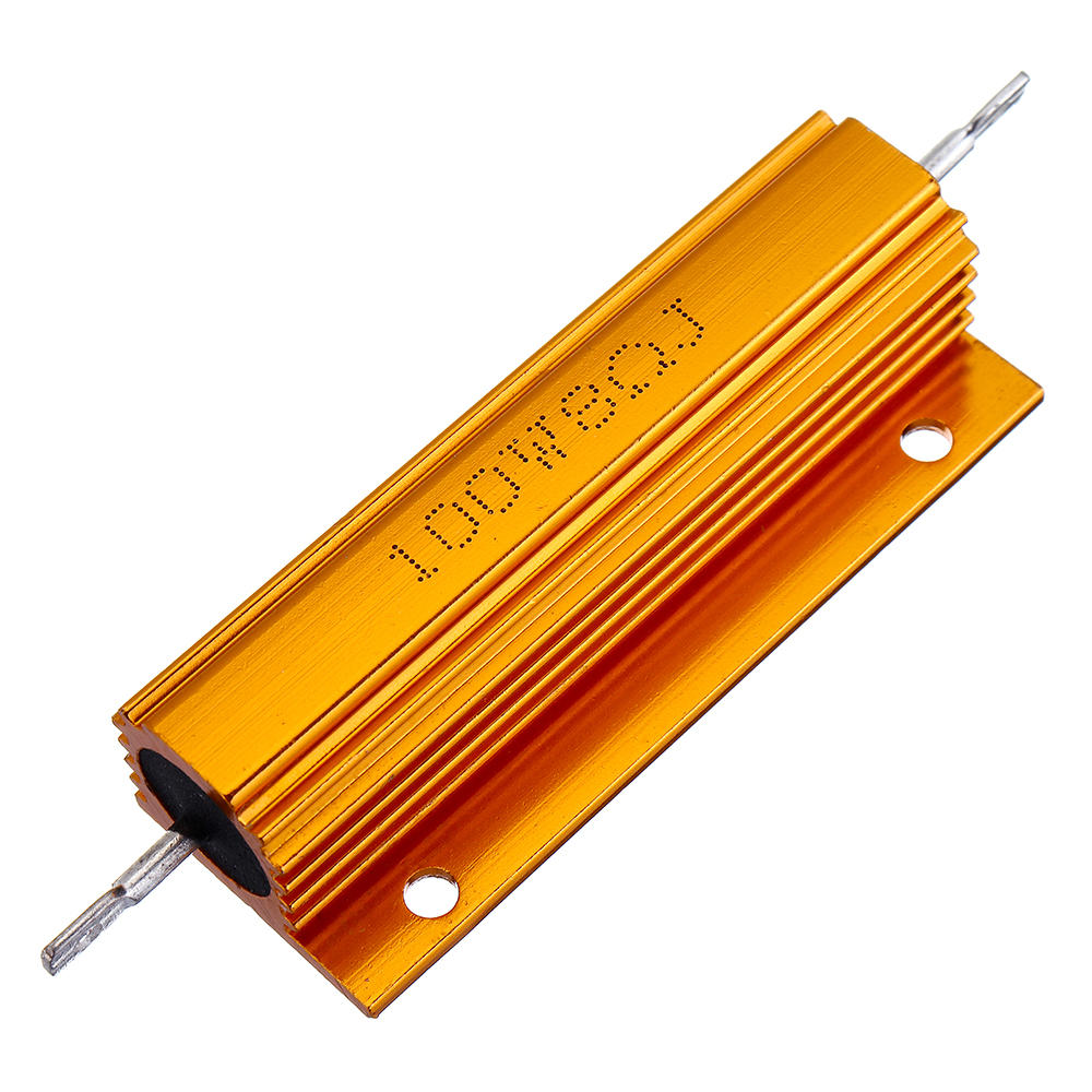 3pcs RX24 100W 8R 8RJ Metal Aluminum Case High Power Resistor Golden Metal Shell Case Heatsink Resistance Resistor