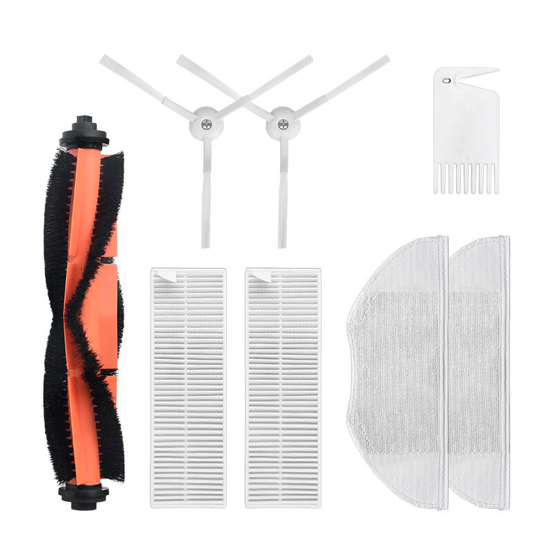 8pcs Replacements for Xiaomi Mijia G1 Vacuum Cleaner Parts Accessories Main Brush*1 Side Brushes*2 HEPA Filter*2 Mop Clo