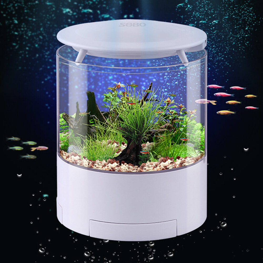 6.5L Desktop Eco Aquarium DC5V Colorful Mini Silent Brightness Adjustable 220L/H 3in1 Pump Water Circulation Tank Fish