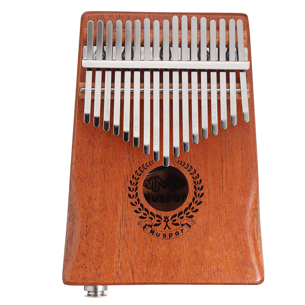 Muspor 17 Key Kalimba Mahogany Wood Thumb Piano Mbira EQ Build-in Pickup Speaker Keyboard Musical In