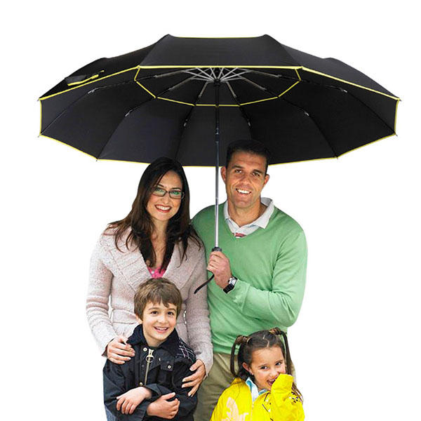 

Портативный большой складной зонтик, двухслойный ветрозащитный зонт с защитой от УФ-лучей, 3-4 человека, три складных зо
