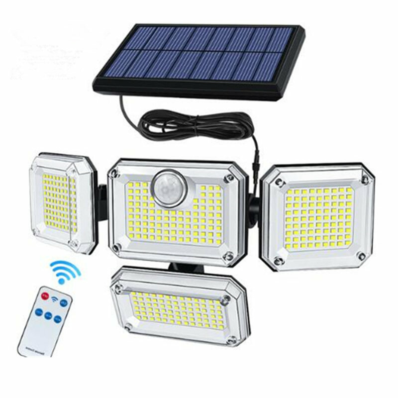 333 LED Solar Lights Outdoor 270 Wide Angle Motion Sensor Flood Wall Lights With 3 Adjustable Heads for Yard Patio Garden Porch