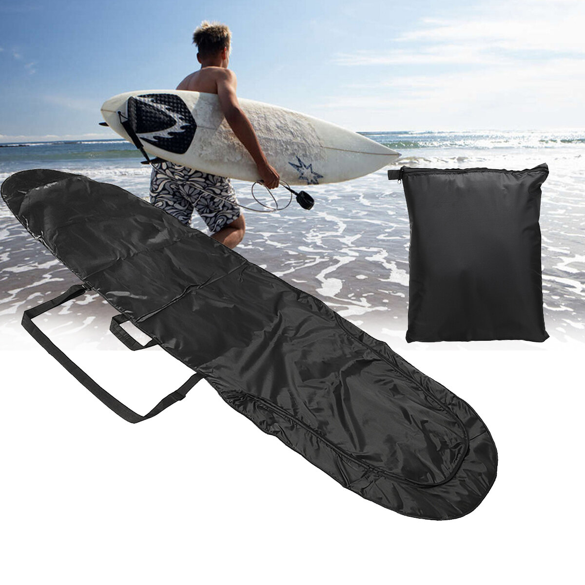 Surfboard Bag Protector 210D Oxford Fabric Waterproof Dustproof Surfboard Storage Bag for 6-8 inch S