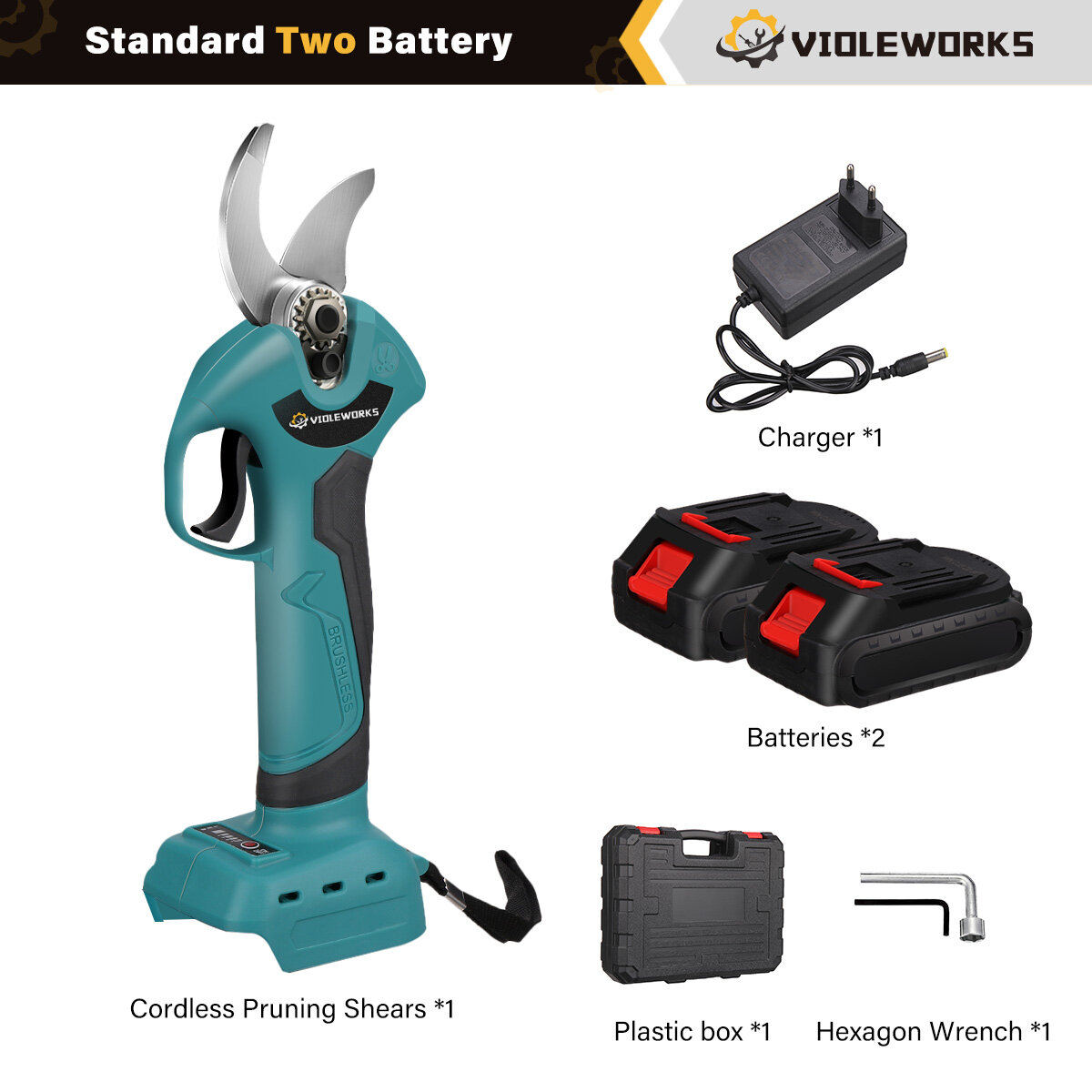 best price,violeworks,21v,electric,pruning,shears,with,batteries,eu,discount