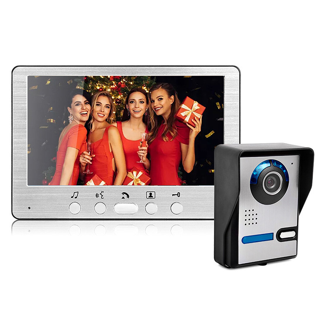 7 inch video deurbel camera met monitor handsfree intercom IR nachtzicht IP55 waterdicht ingebouwd 16 akkoordgeluiden video deurinvoer beveiligingssysteem