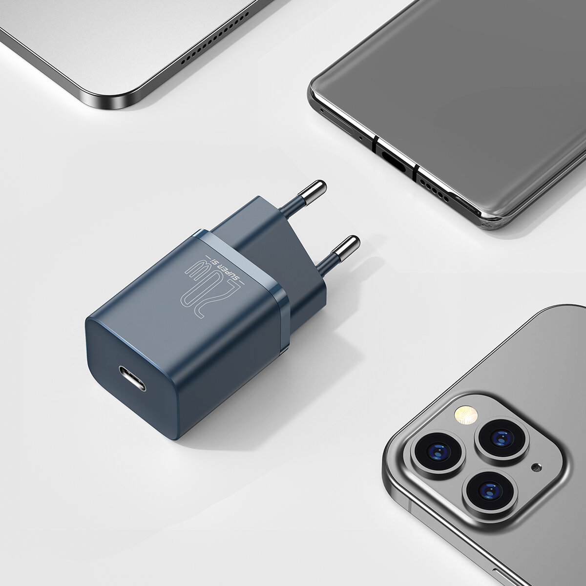 

Baseus 20W USB-C PD Mini Super Si Quick Charging Wall Charger EU Plug Adapter for iPhone 12 12 Mini 12 Pro Max For Samsu
