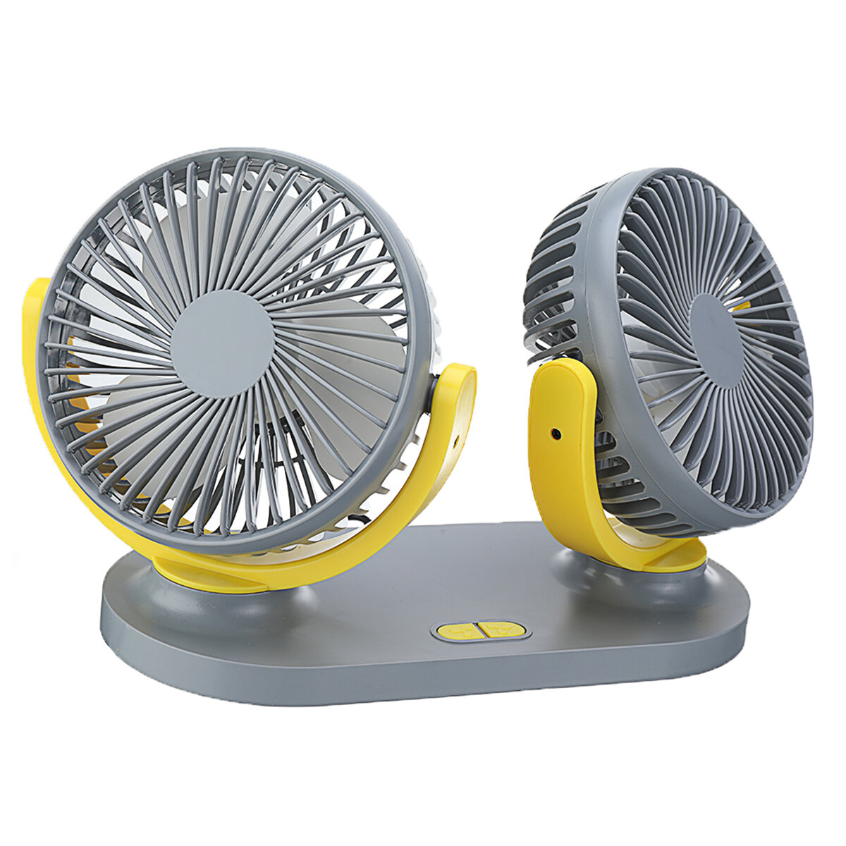 Mini-Dual-Head-Fan für Auto, Zuhause, leiser Kühler, USB-aufladbar, für Outdoor-Camping und Reisen