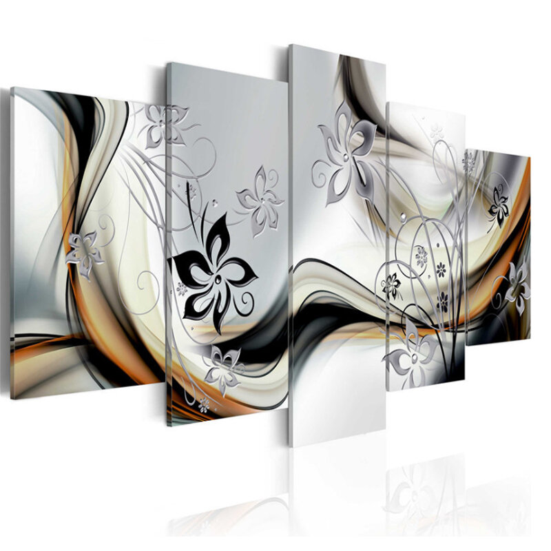 5 stks Abstracte Wereldkaart Set Hoge Kwaliteit Frameloze Canvas Schilderij Modern Wall Art Home Sch