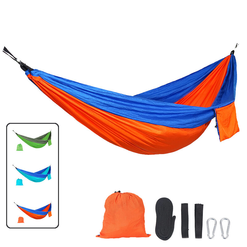 Hamacs de camping suspendues en plein air portables en nylon parachute léger pour la randonnée pédestre pour les voyages avec une charge maximale de 150 kg.