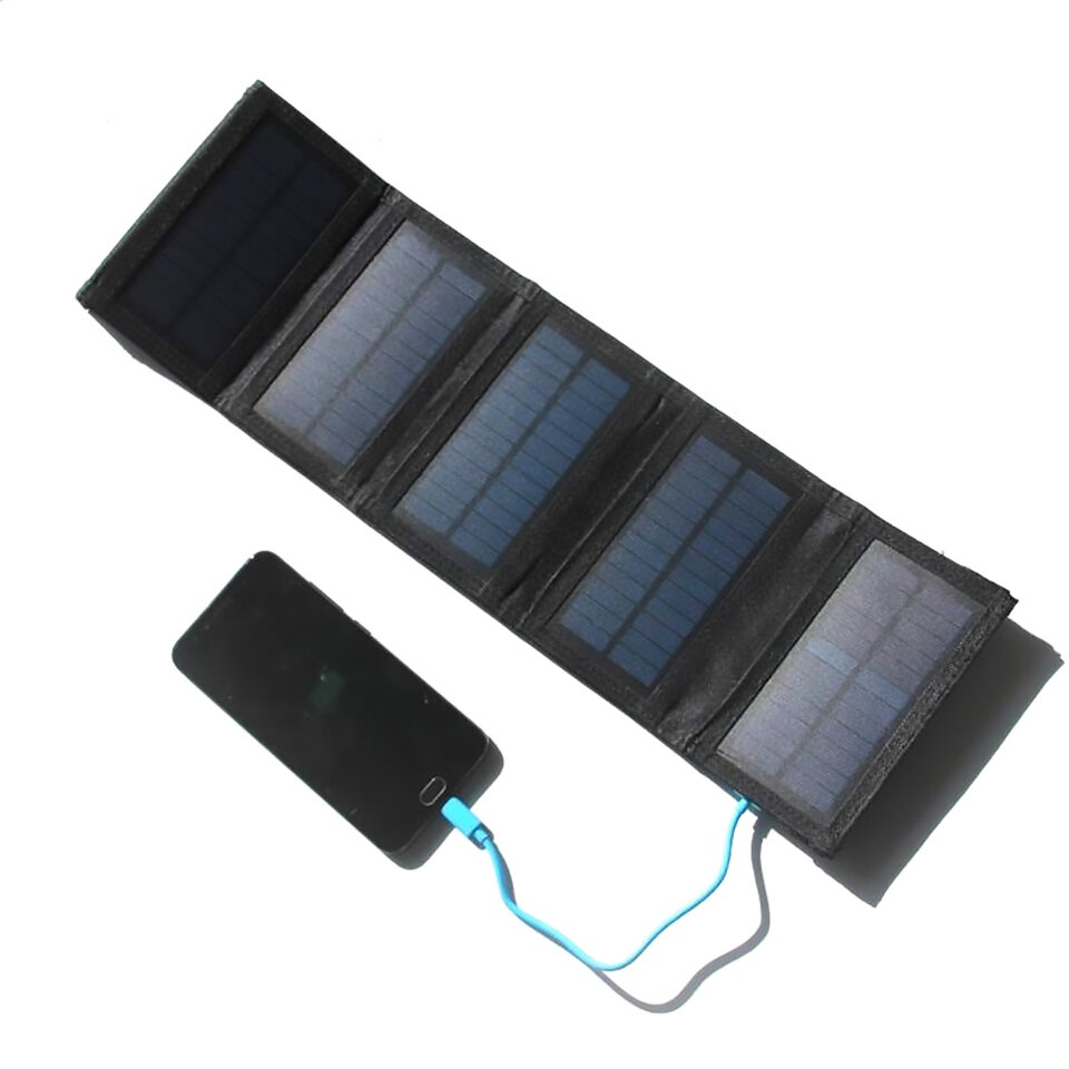 Bolsa solar dobrável de 7,5W 5V 1,5A Max USB Carregador solar portátil para celular ao ar livre