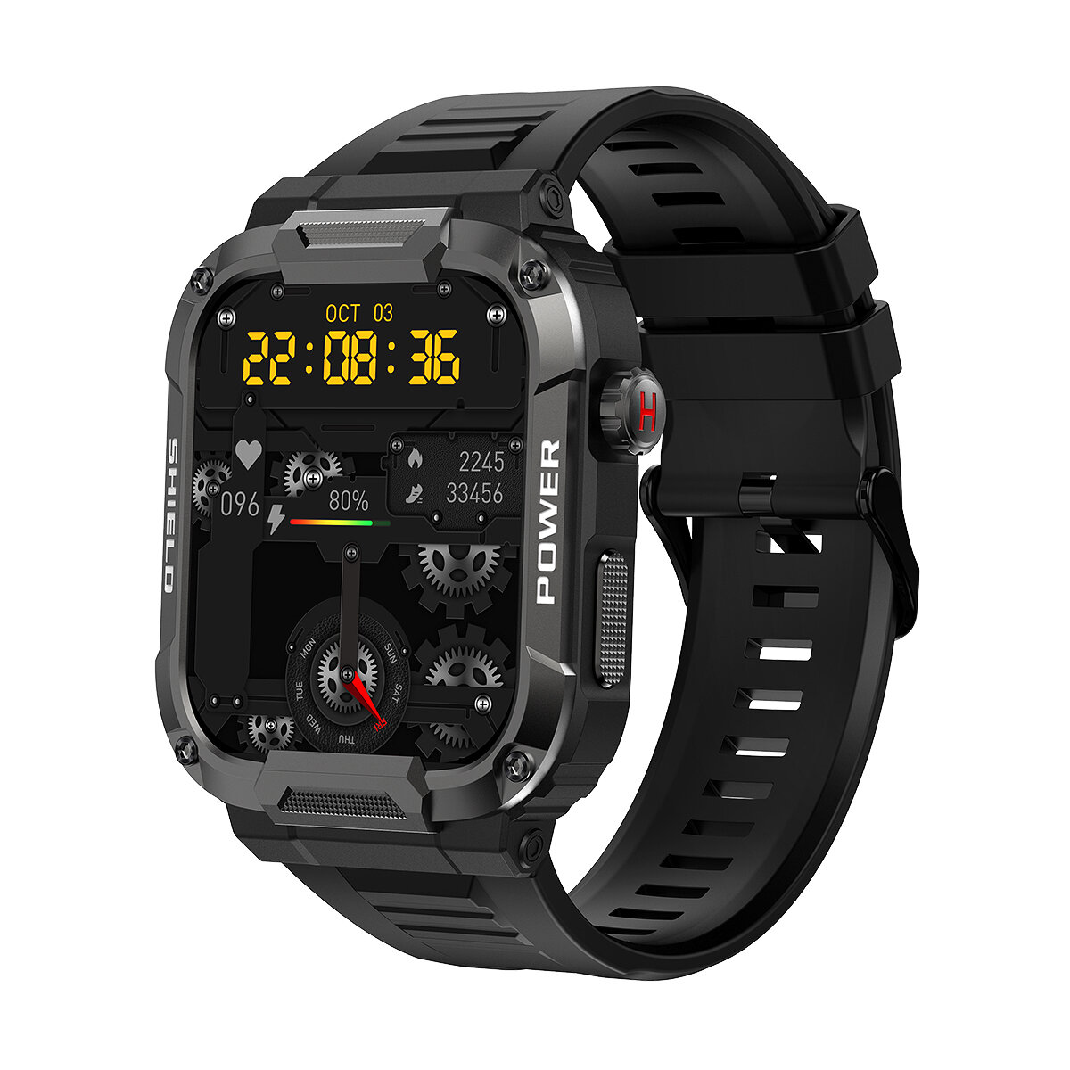 MK66 1.85 inch HD Schermo bluetooth Calling Heart Rate Blood Pressure SpO2 Monitor IP68 Impermeabile Outdoor Three-proof