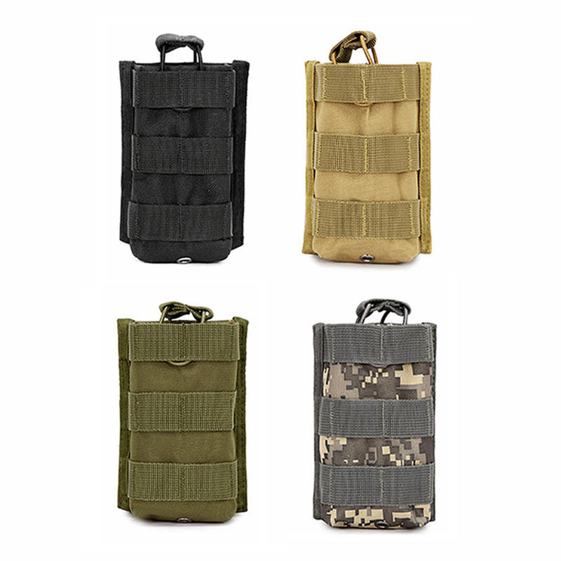 Мини сумка для тактической рации MOLLE в военном камуфляжном стиле для хранения на открытом воздухе во время кемпинга и охоты.