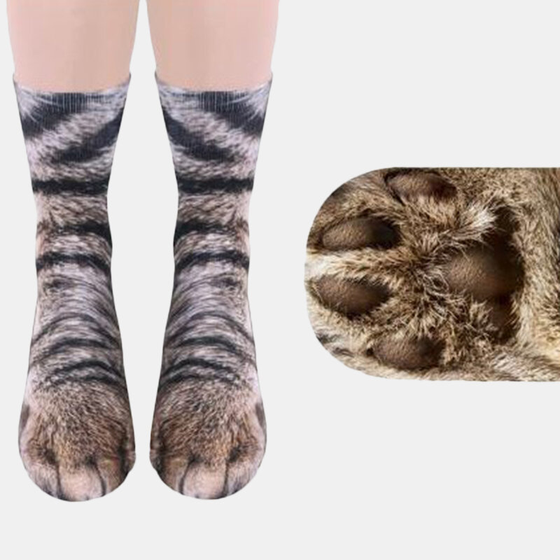 Unisex volwassen dieren bedrukte sokken Animal Kniekousen 3D Print Animal Foot Hoefsokken