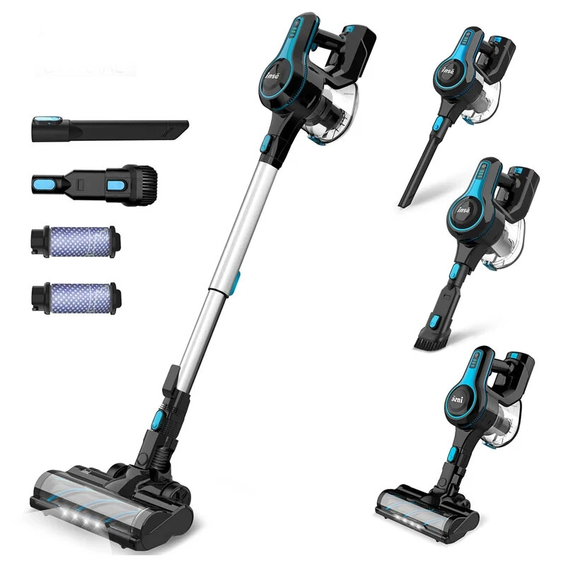 [EU Direct] INSE N5 6 in 1 Cordless Vacuum Cleaner 12000Pa Suction Power 45mins Long Runtime 5 Stages Filtration with Flexible LED Motorized Floor Brush Design
