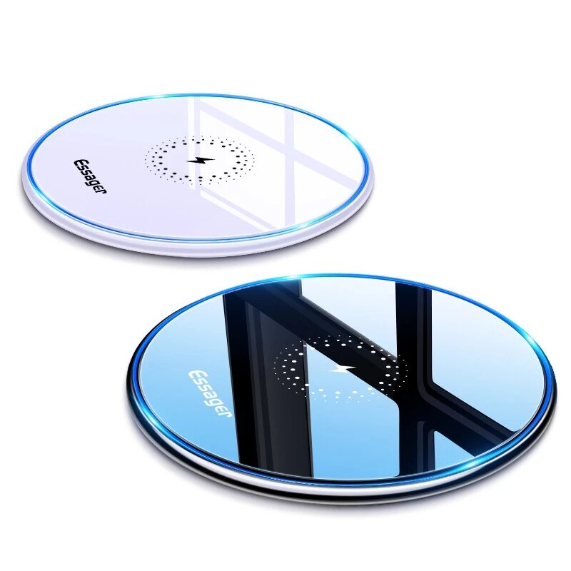 

Essager 10W Wireless Charger Fast Charging Pad for Qi-enabled Smart Phones for iPhone 12 Pro Max for Samsung S21 Galaxy