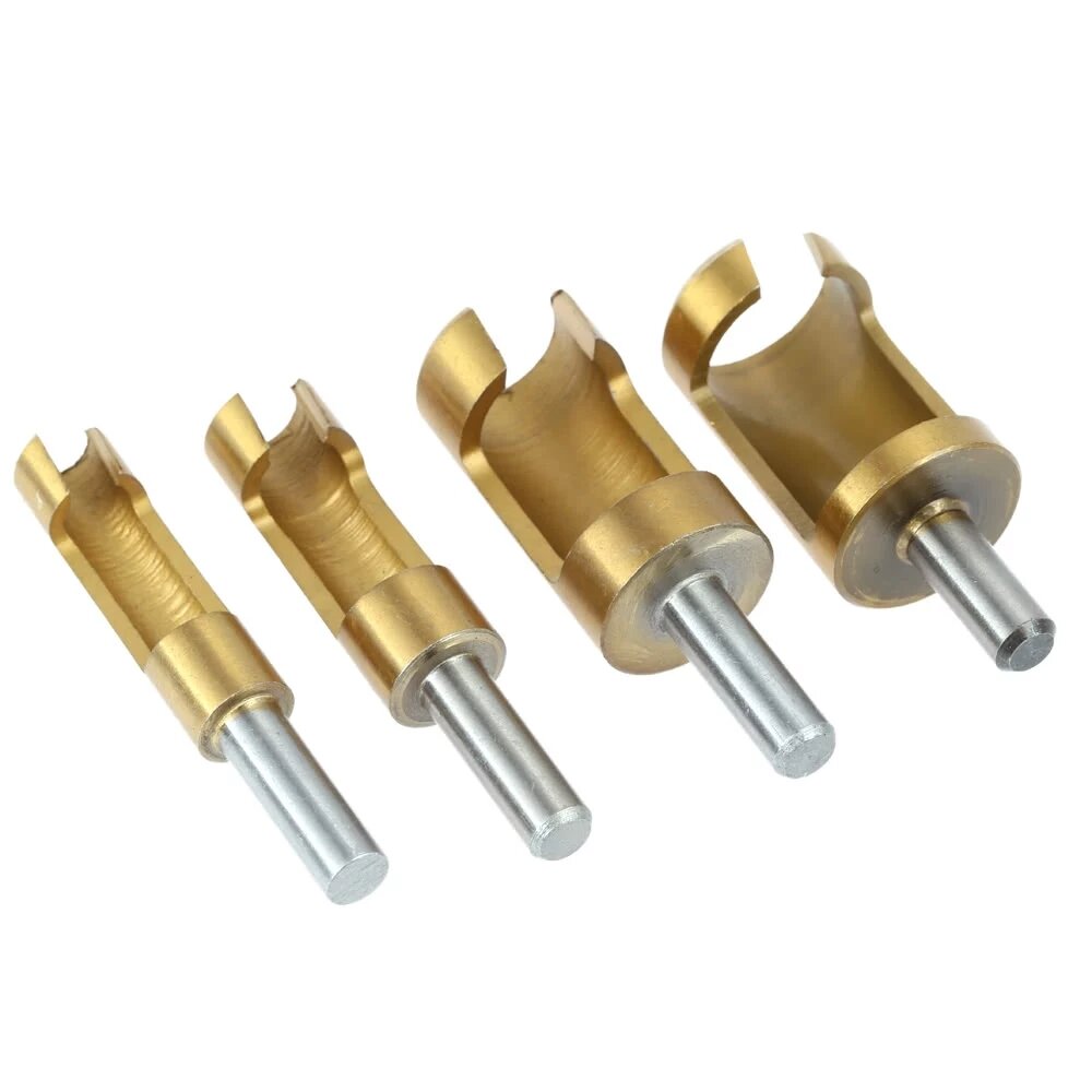 Drillpro?4?stks?6/10/13?/?16mm ronde schacht titanium coated tenon plug snijders hout plug hole cutt