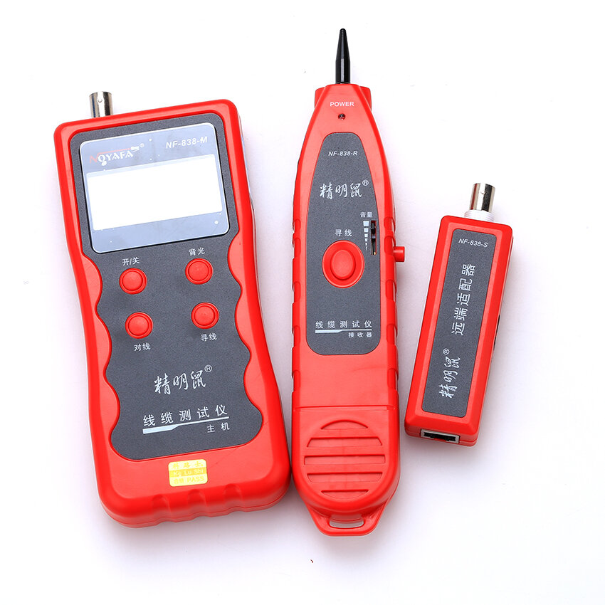 

NOYAFA NF-838 Red Line Finder 5-в-1 Cable Tracker Тестер сетевого кабеля RJ45 / BNC / USB / 1394/RJ11