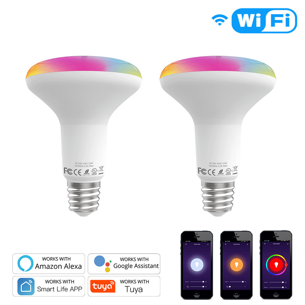 

MoesHouse E27 13W WiFi Smart LED Light Bulb Dimmable RGB C+W Lamp Smart Life Tuya APP Work with Alexa Google Home