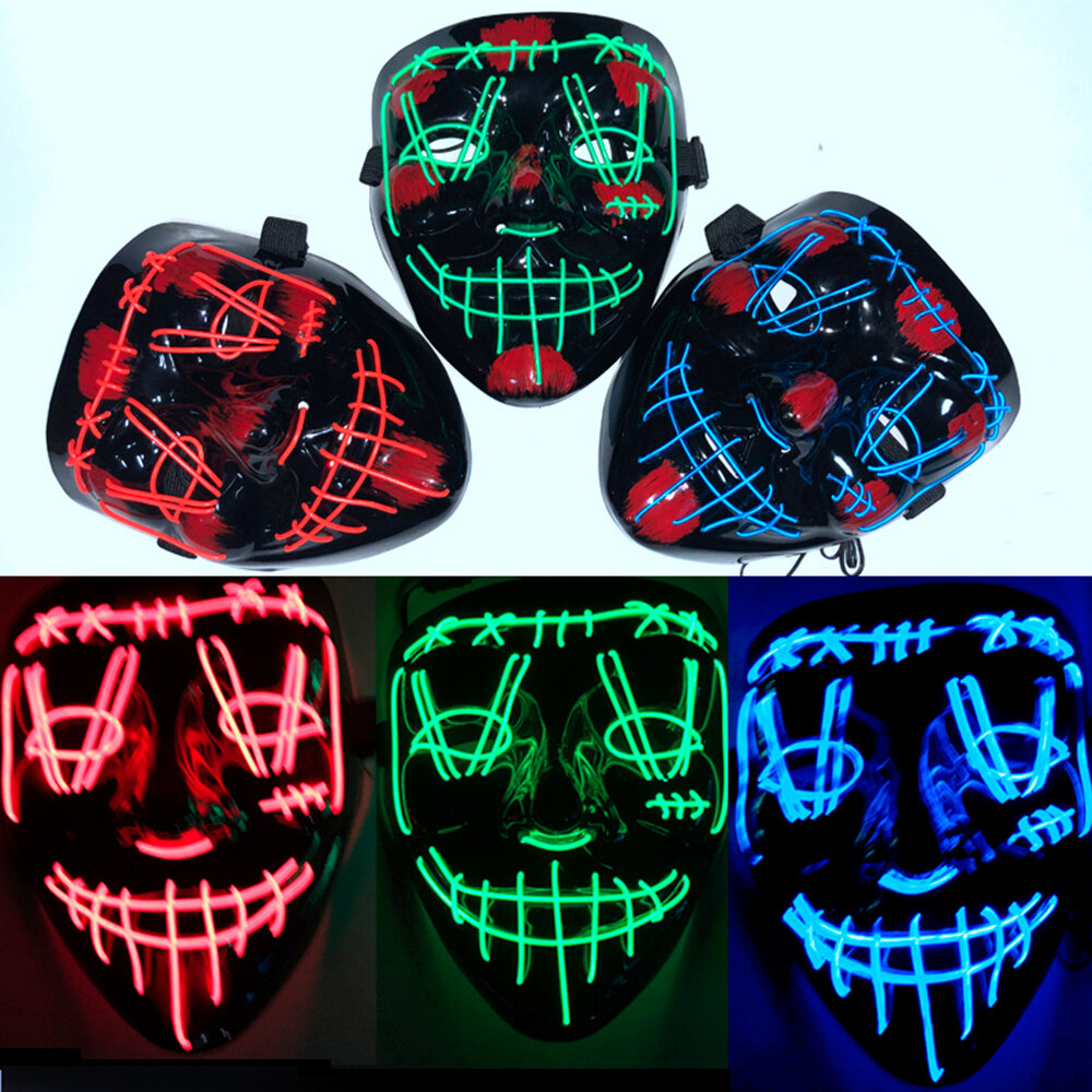

Cosmask Halloween Led Mask Party Masque Masquerade Masks Neon Maske Light Glow In The Dark Horror Mask Glowing Mask