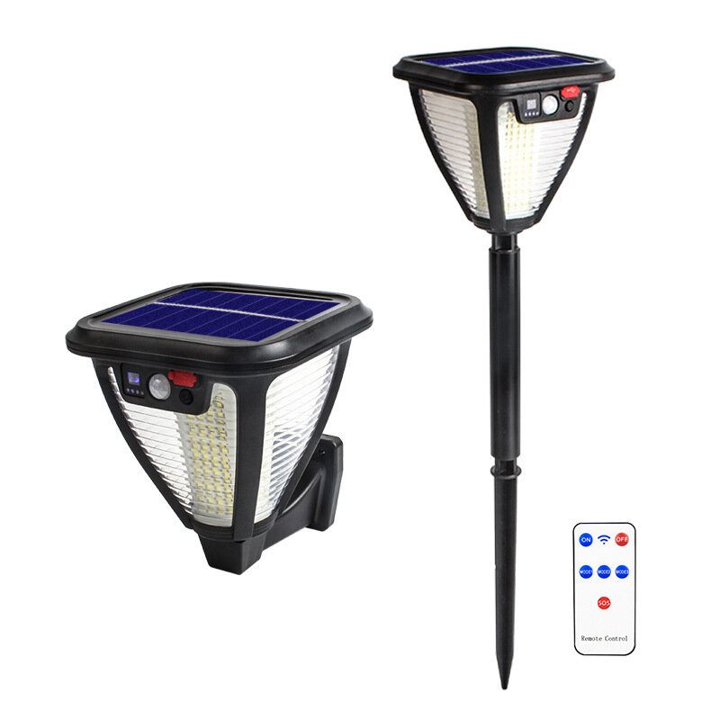 100 LED Güneş Lambası Açık Güneş Duvar Lambaları 360° Açı Aydınlatma Güneş Hareket Sensörlü Çim Lambaları USB Şarj ile