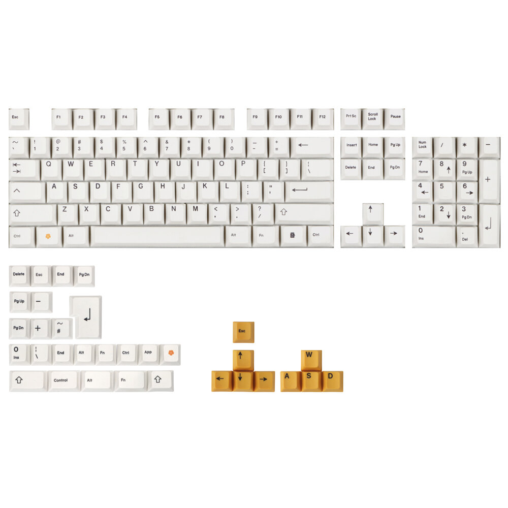 

MechZone 136 Keys White Orange Keycap Set Cherry Profile PBT Sublimation Keycaps for Mechanical Keyboards