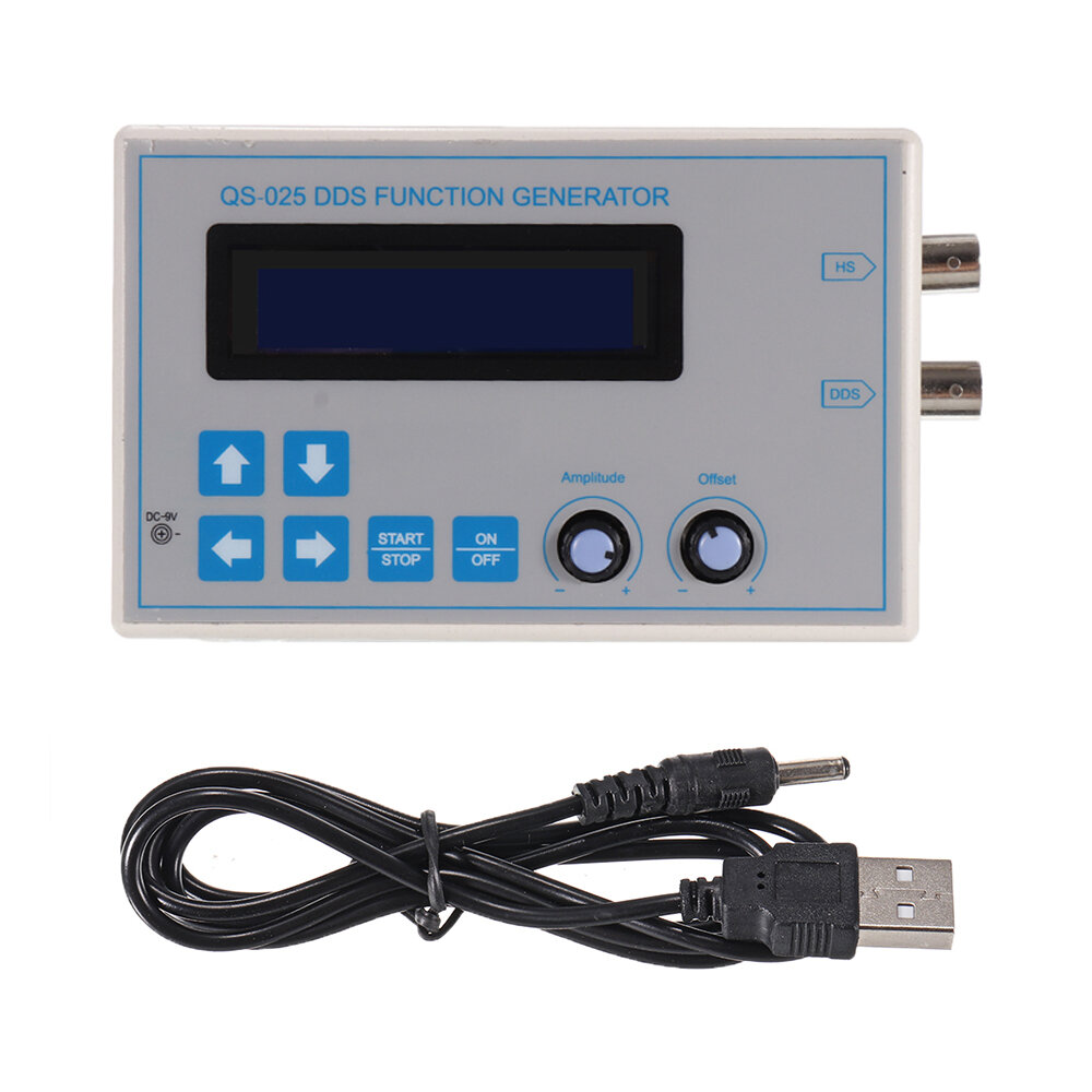 

DC9V DDS Function Signal Generator Sine Square Triangle Sawtooth Low Frequency LCD Display USB Cable 1Hz-65534Hz