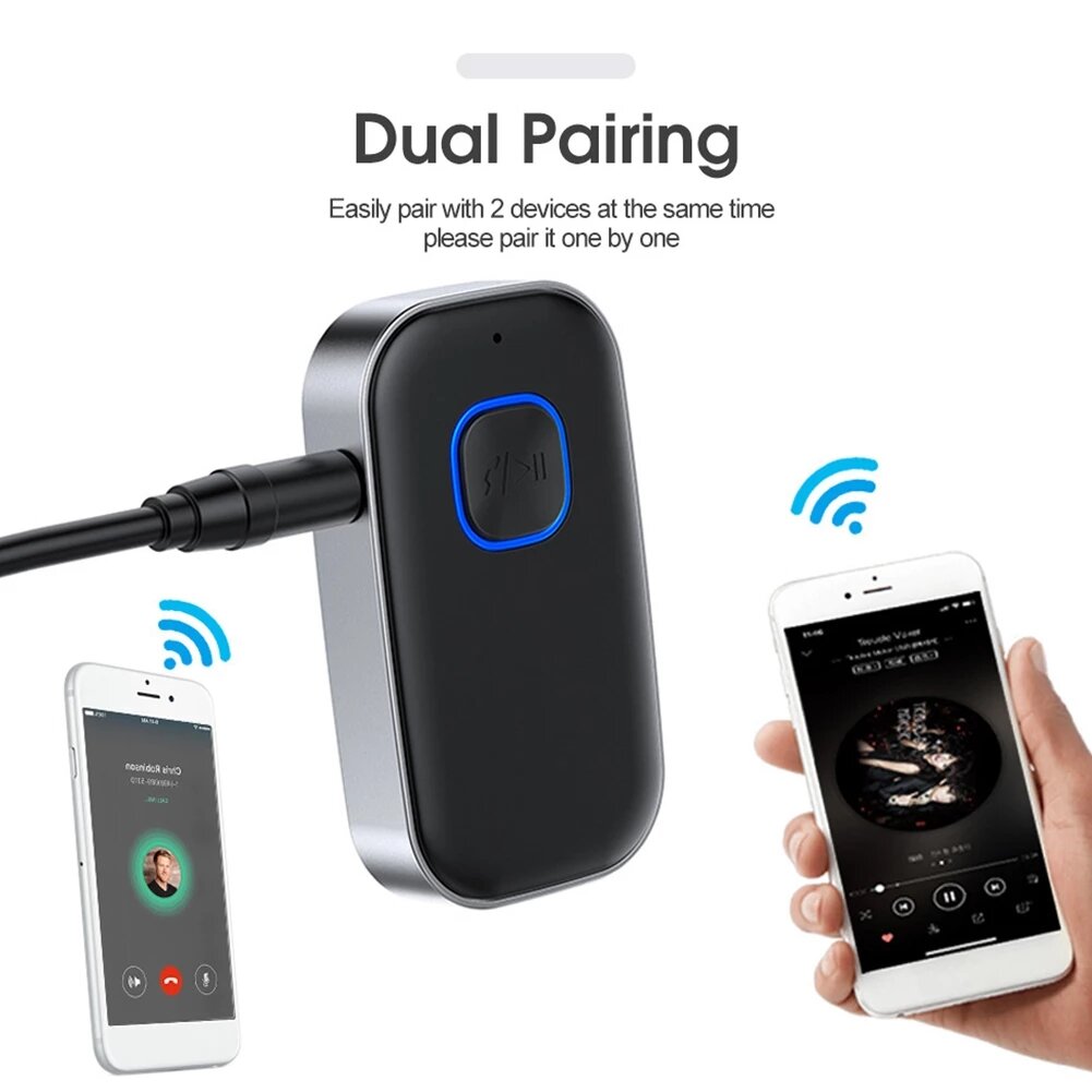 

Bakeey J23 2 in 1 Car bluetooth 5.0 Adapter 3.5mm Transmitter Receiver Rechargeable AUX Wireless Audio Dongle for PC TV