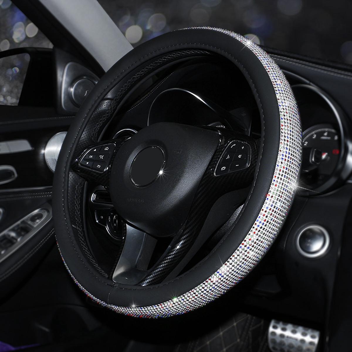 15 inch 38cm car steering wheel covers universal with crystal