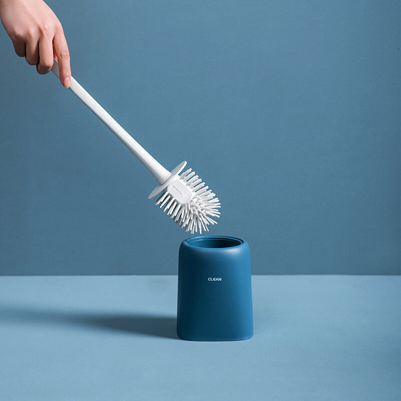Στα €7.54 από αποθήκη Κίνας | Nordic Cornerless Toilet Cleaning Brush With Base TPR Soft Brush Head Air Dried Automatically Cleaning Brushes