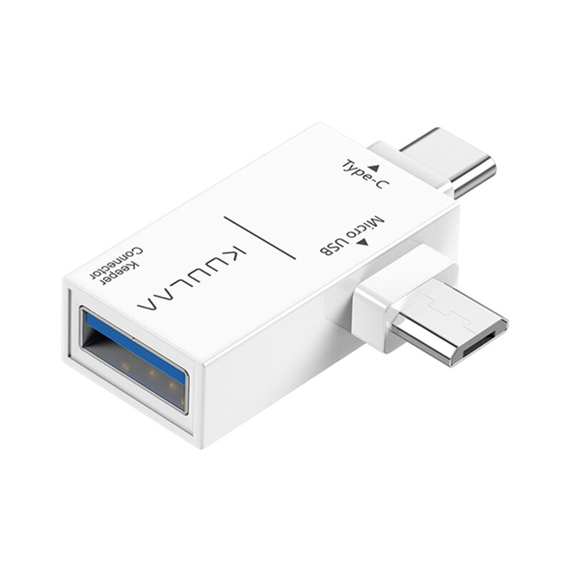 KUULAA 2-in-1 micro-USB+Type-C naar USB 3.0 OTG-adapterconverter voor Samsung Galaxy Note S20 ultra 