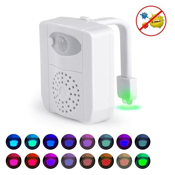 16 Color Changing Motion Activated LED UV Sterilizer Toilet Night Light with Aromatherapy