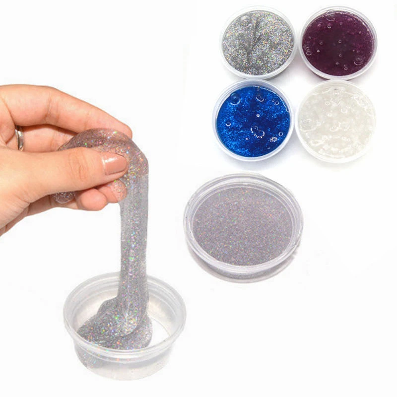 4PCS Kiibru Slime DIY Glitter Shiny Crystal Clay Rubber Mud Plasticine Toy Gift Stress Reliever