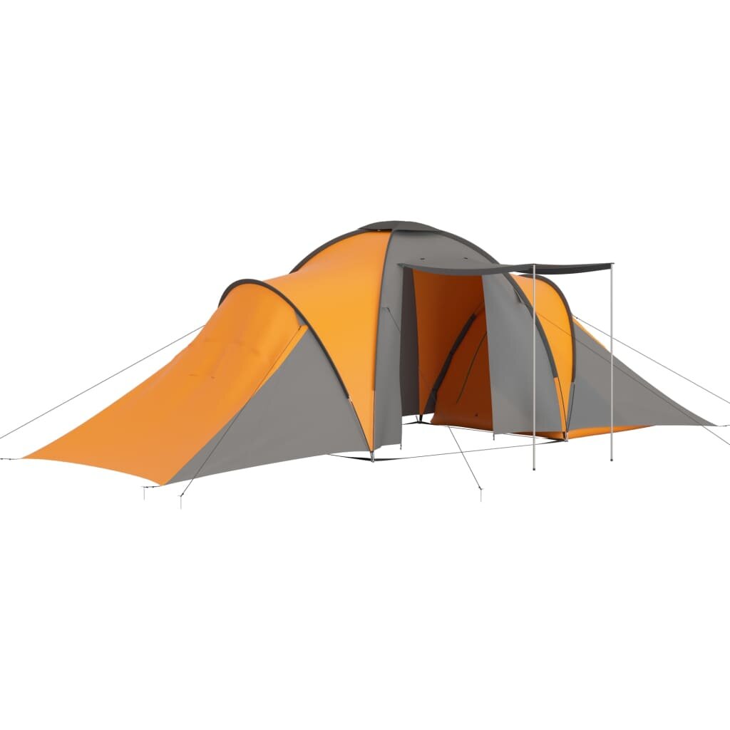 Tenda de acampamento para 4 a 6 pessoas, barraca de família, inverno, para acampamento ao ar livre, caminhada, viagem, cinza e laranja