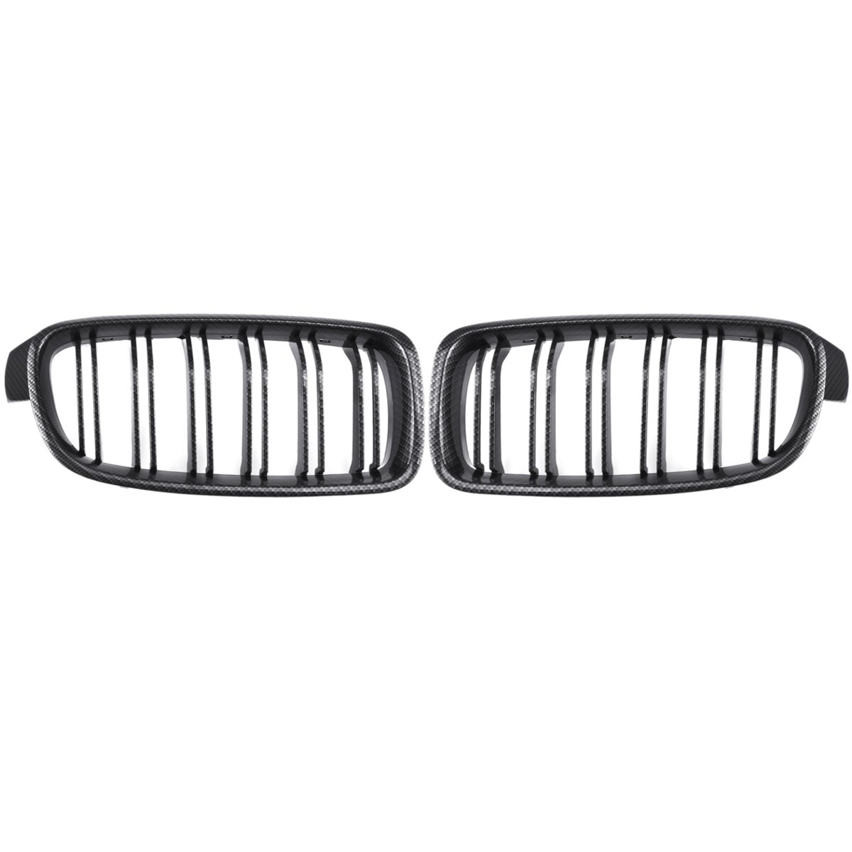 

Pair Carbon Fiber Look Front Bumper Grill Grille For BMW 3 F30 F31 F35 2012-2018