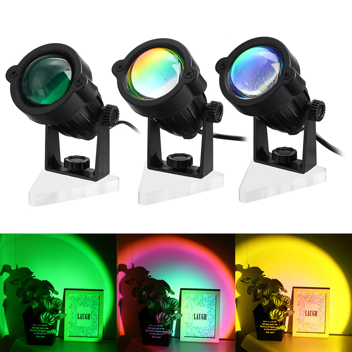 Zonprojectielamp Antiverblindend LED-nachtlampje Romantische visuele ervaring Regenboogprojector Moderne sfeerverlichting voor thuis Slaapkamer Koffiehuis Achtergrond wanddecoratie