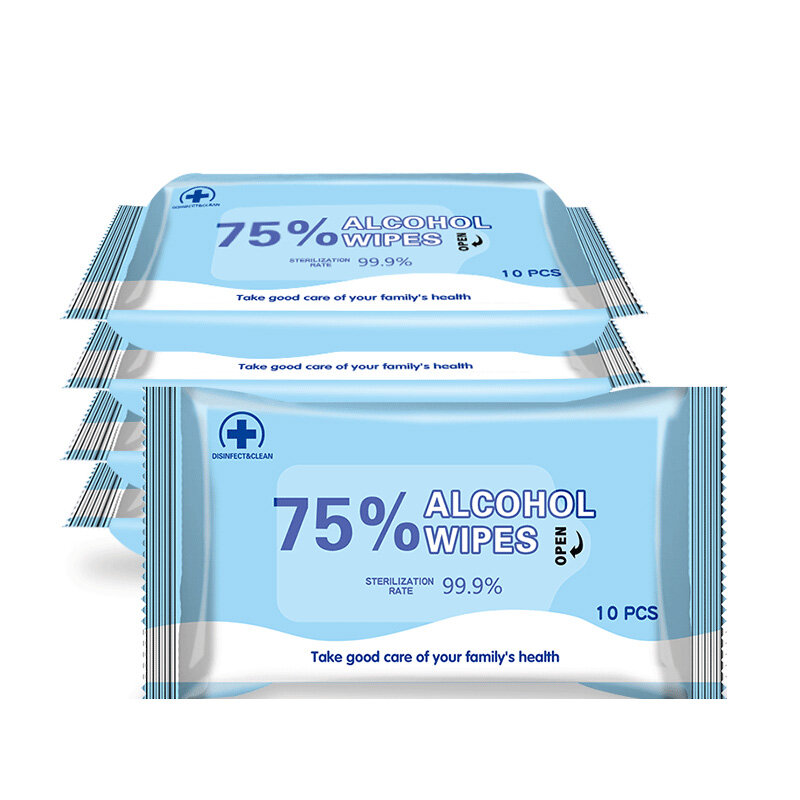 150 Pcs 75% Medical Alcohol Wipes 99.9% Antibacterial Disinfection Cleaning Wet Wipes Disposable Wipes for Cleaning and Sterilization in Office Home School Swab