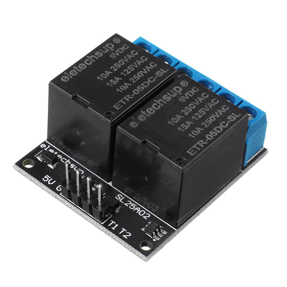 

2 Channel 5V Bistable Self-locking Relay Module Button MCU Low-level Control Switch Board