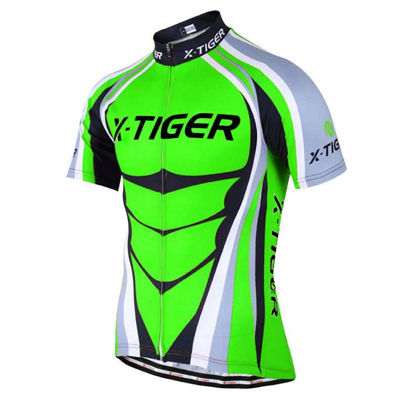 X-Tiger Heren Fiets T-shirt Anti-UV Ademend Sneldrogend Mountain Road Bike Kleding Fiets Slimming Top.