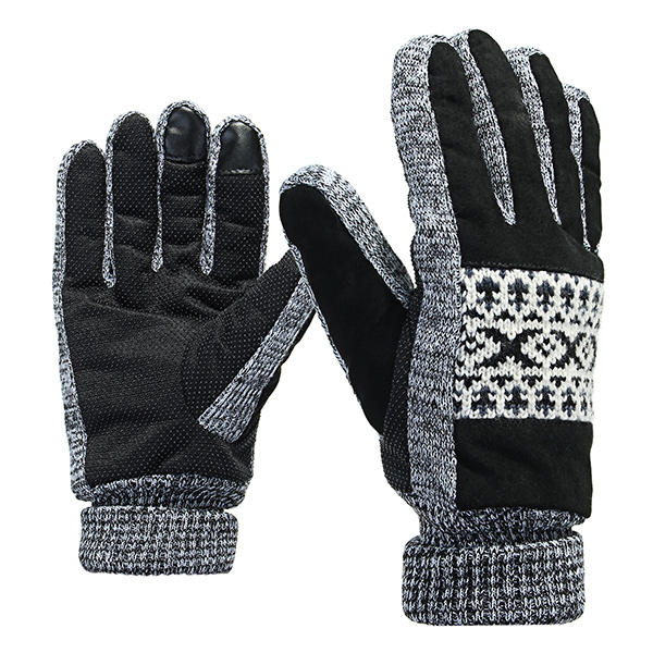 Verdikking Warm lederen handschoenen touchscreen voor motorrijden Ski?n Skateboard Mannen