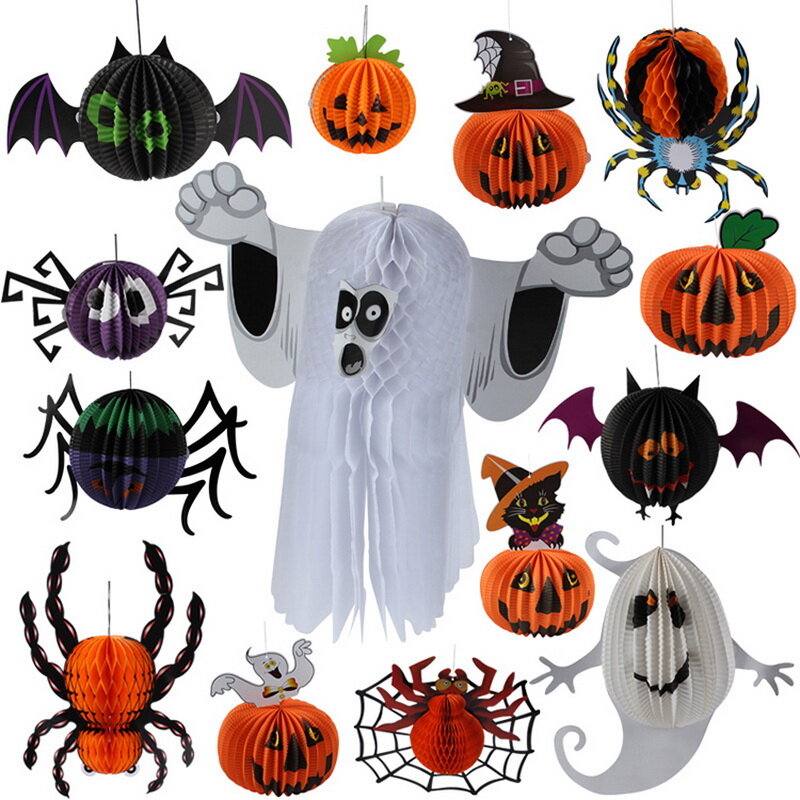 

Хэллоуин 3D призрак летучая мышь паук тыква ведьма Кулон дом с привидениями Drop Bar KTV номер декоративный бумажный под