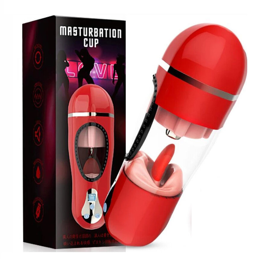 

Blowjob Tongue Licking Male Masturbator Vibrator for Men Automatic Oral Deep Throat Vagina Masturbator Cup Heating Male