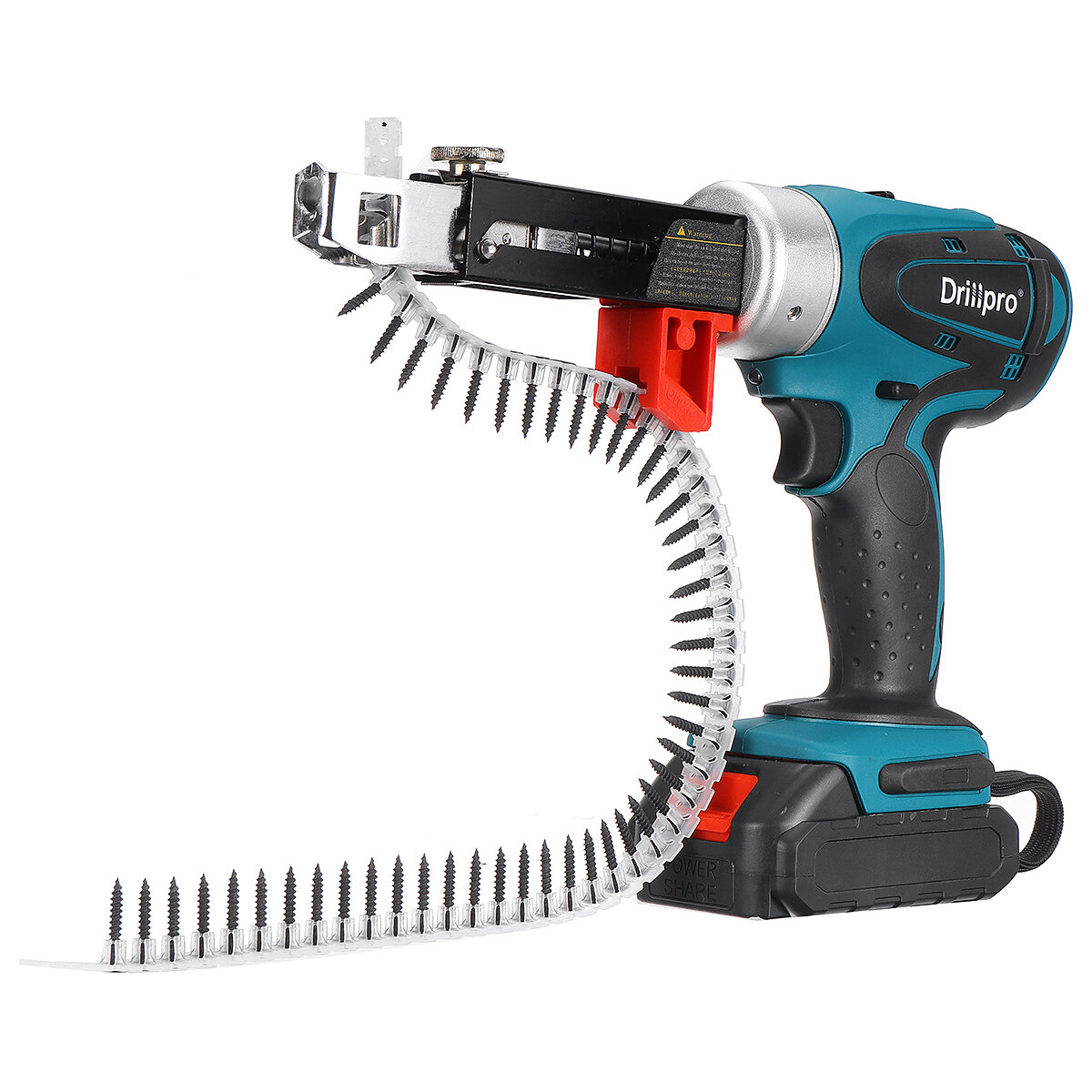

Drillpro Rechargeable Automatic Electric Nail Guns for Plasterboard Partition Walls Wooden Boards Ceilings W/ 1/2 Batter