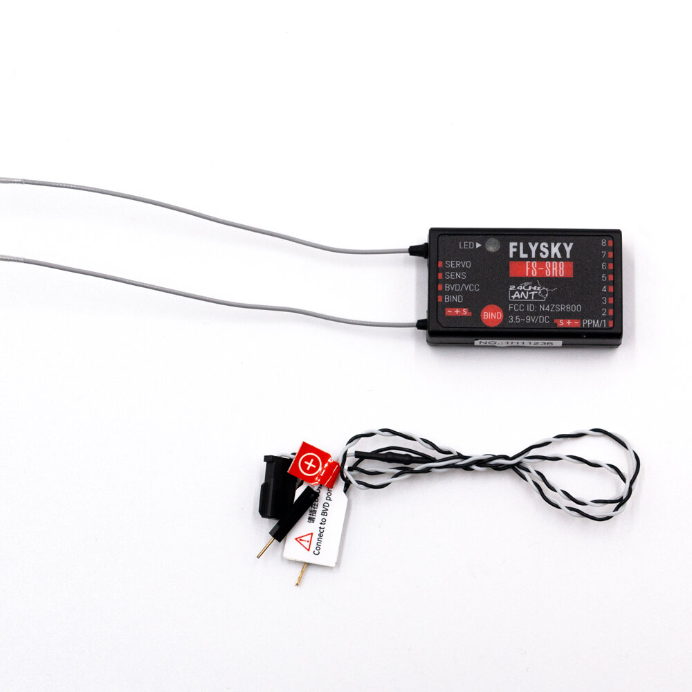FlySky FS-SR8 2.4GHz 8CH ANT Mini RC Receiver Compatible FS-ST8 Radio Transmitter for RC Drone Car B
